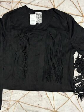 Vocal Black Fringe Leather Jacket